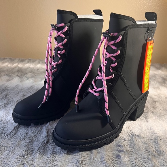 Women's Boot Cape Robbin Starlet Lace-Up Heel Booties  Black Size 7 - Picture 6 of 12